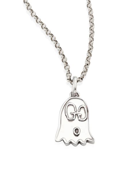 gucci ghost silver necklace|gucci ghost jewellery.